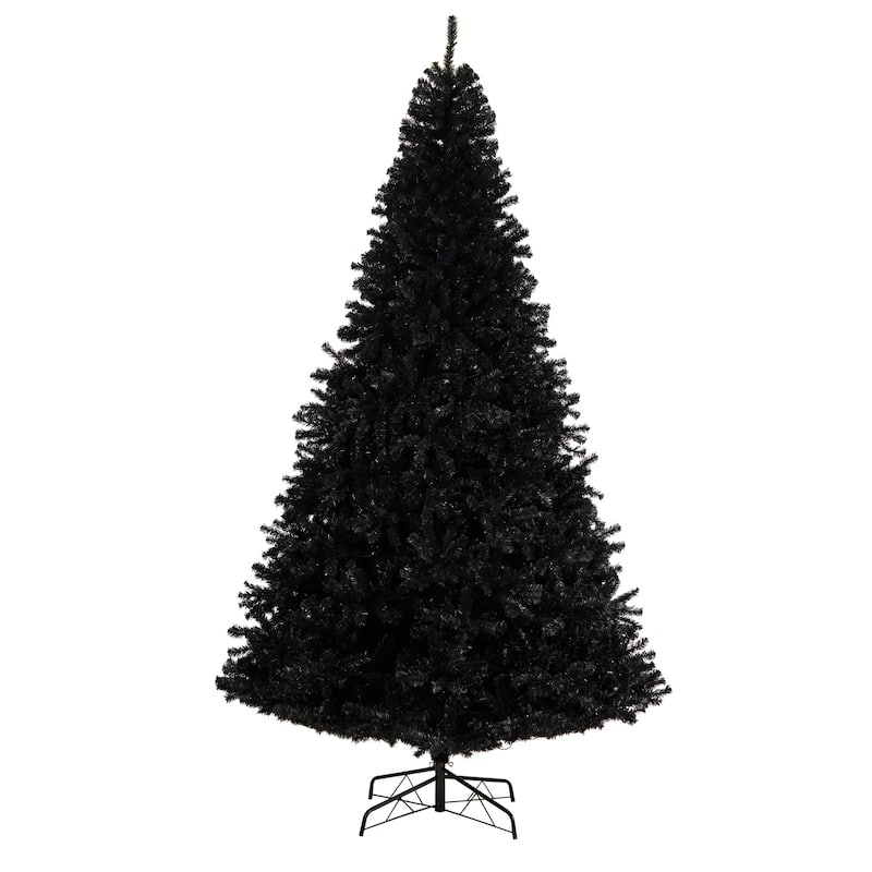 10ft Black Artificial Christmas Tree with Lights - Holiday Decor, Festive Display, Indoor Tree, Premium Quality - 120