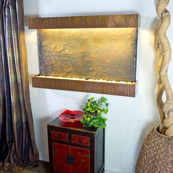 Water Wonders Horizon Falls Wall Fountain Size: Large, Color: Copper Patina