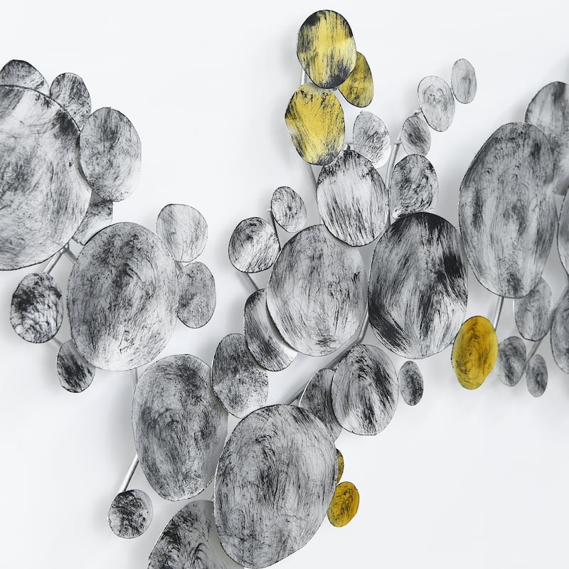 Colorful Hand Painted Etched Metal Wall Sculpture