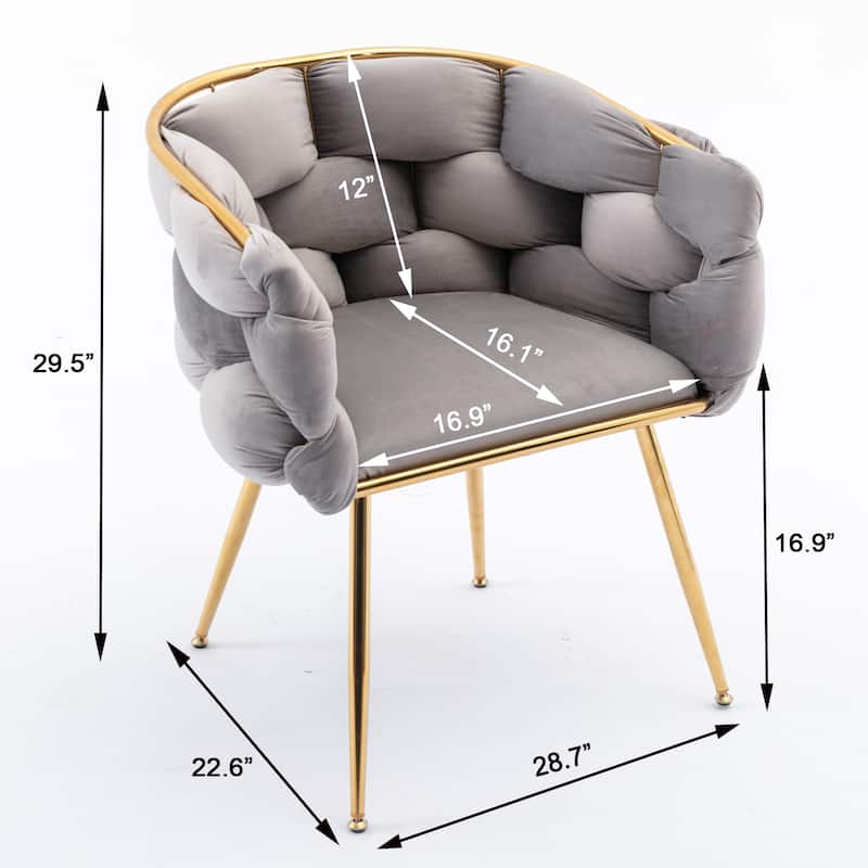 simple leisure velvet single sofa chair bedroom lazy person household dresser stool manicure table back chair set of 2