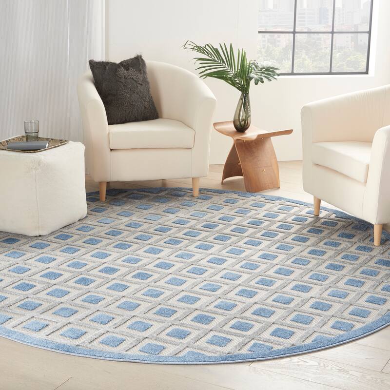 Nourison Aloha Indoor/Outdoor Modern Geometric Diamond Area Rug