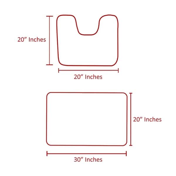 2 Piece Set Yellow Soft Cozy Plush Chenille Bath Mat Bathroom Rug