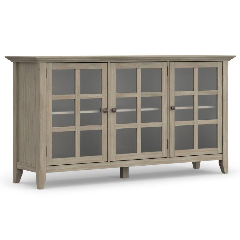 WYNDENHALL Normandy SOLID WOOD 62 inch Wide Transitional Wide Storage Cabinet - 62"w x 18"d x 34" h