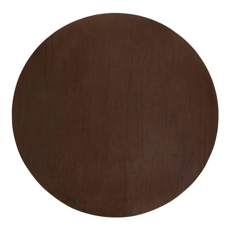 NPD Furniture Zeke Rattan Round Coffee or Side Table with Solid Wood Top