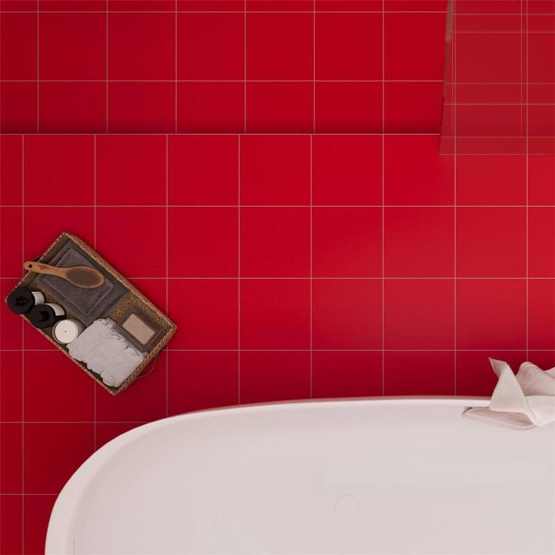 Merola Tile Monocolor Premium Rojo Volcan 7-7/8" x 7-7/8" Ceramic Floor and Wall Tile