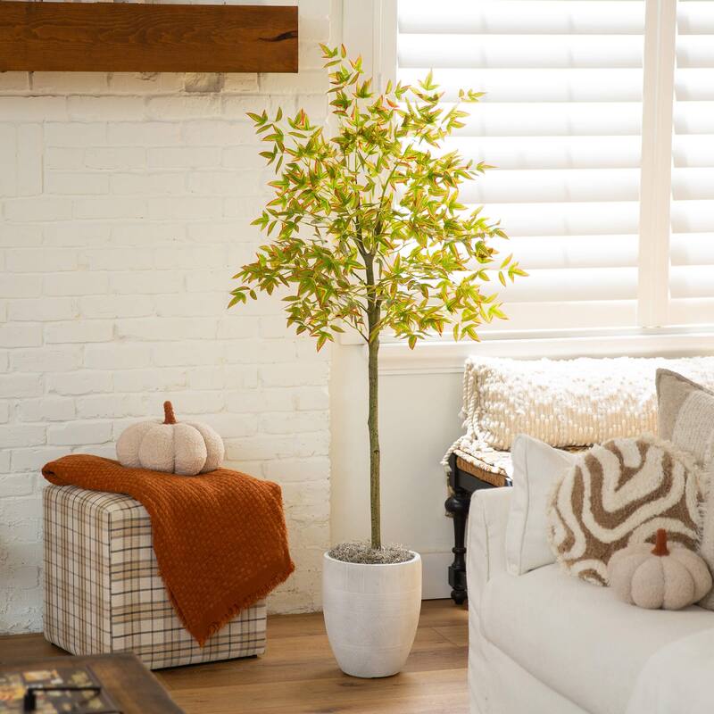 5-ft Autumn Nandina Artificial Fall Tree - Green