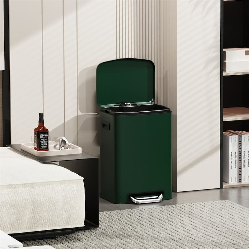 13 Gallon 50L Foot Pedal Operated Soft Close Trash Can Bustbin
