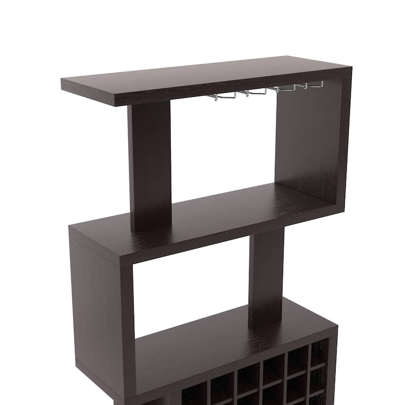 Furniture of America Thane Modern 4-tier Bar Cabinet with Bottle Wine Rack