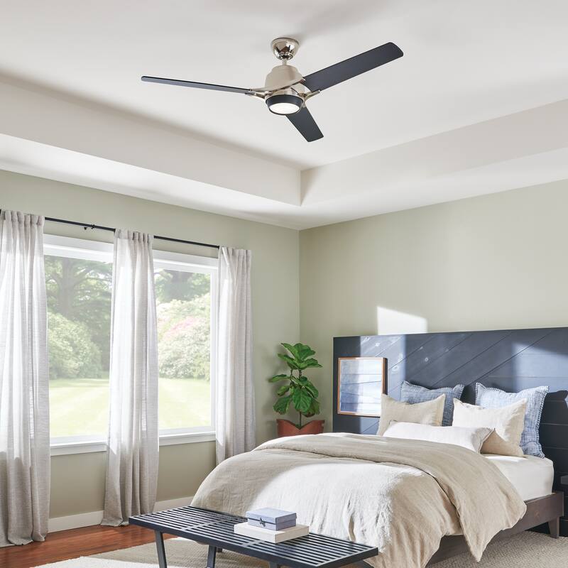 Kichler Lighting Zeus Collection 60-inch Polished Nickel LED Ceiling Fan