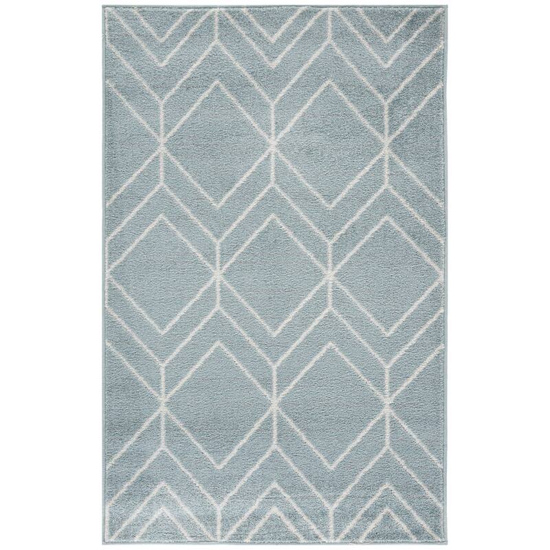 SAFAVIEH Adirondack Juvelina Modern Geometric Rug - 3' x 5' - Blue/Ivory