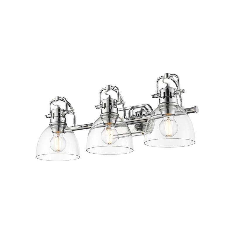 Golden Lighting Duncan 3 Light 25" Wide Bathroom Vanity Light - Chrome / Clear