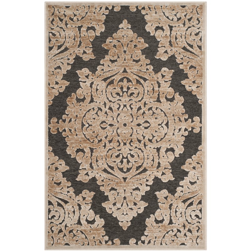 SAFAVIEH Paradise Eilika Watercolor Modern Viscose Rug - 2'7" x 4' - Stone/Anthracite