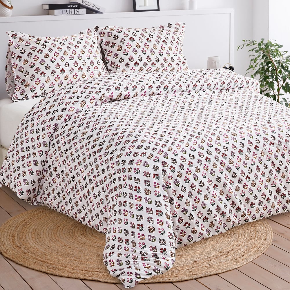Happy Garden Cotton Duvet Set Multi Rose