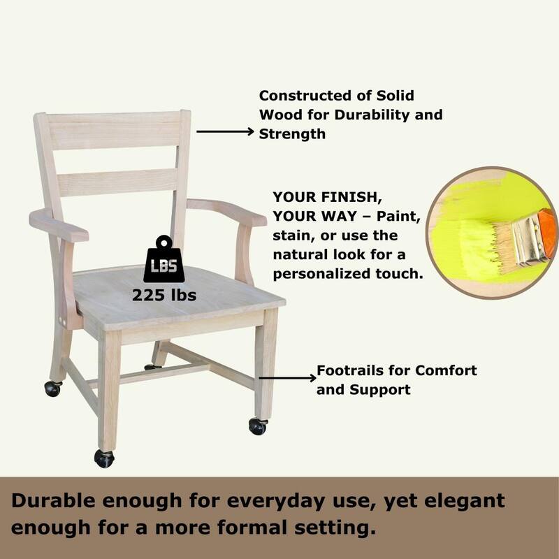 International Concepts Dining Chair with Casters
