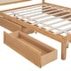preview thumbnail 9 of 16, Wood Queen Size Rattan Platform Bed Frame with Sockets, Drawers and Trundle