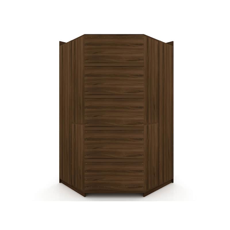 Mulberry Modern Open Corner Closet with 2 Hanging Rods