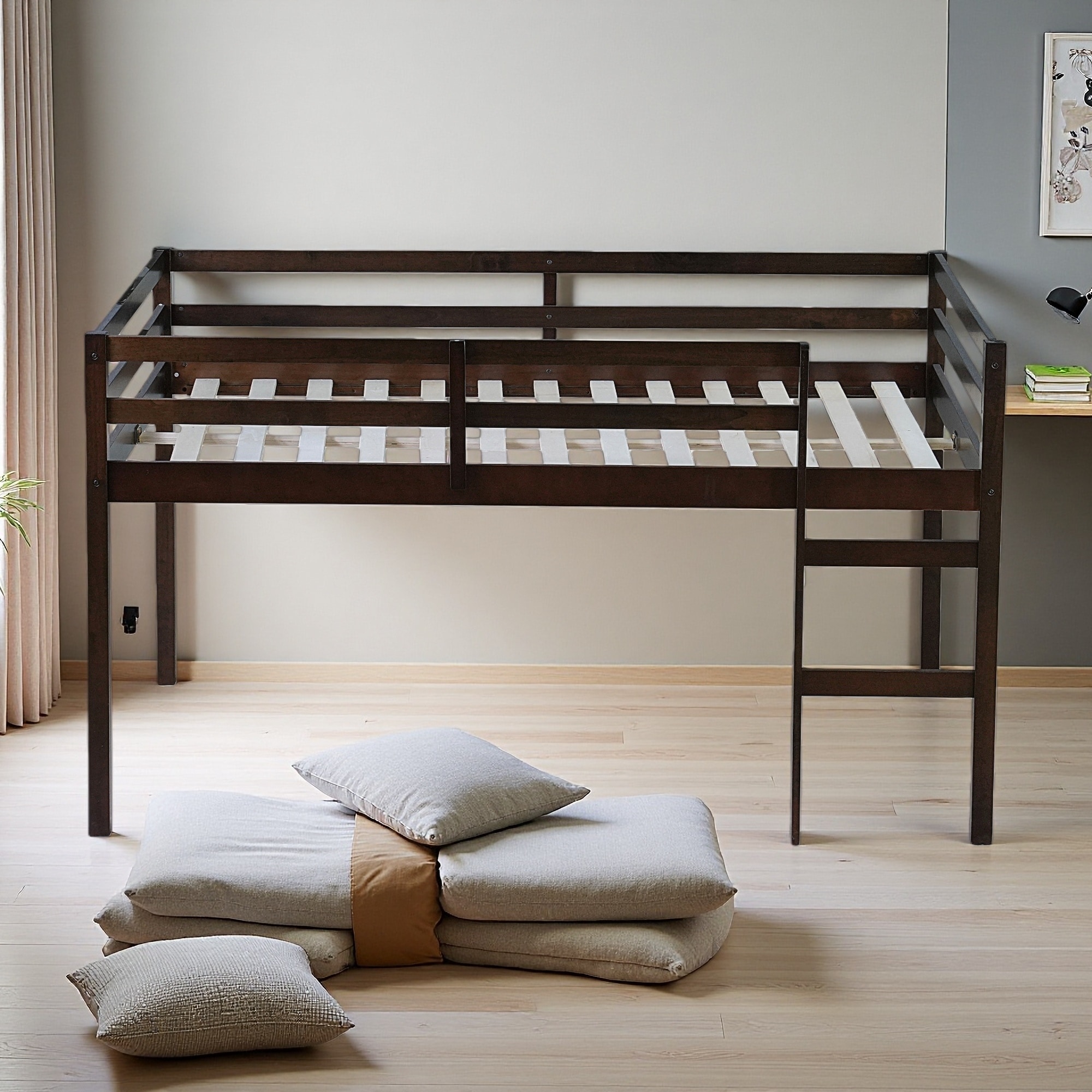 Full Wood Loft Bed with Ladder