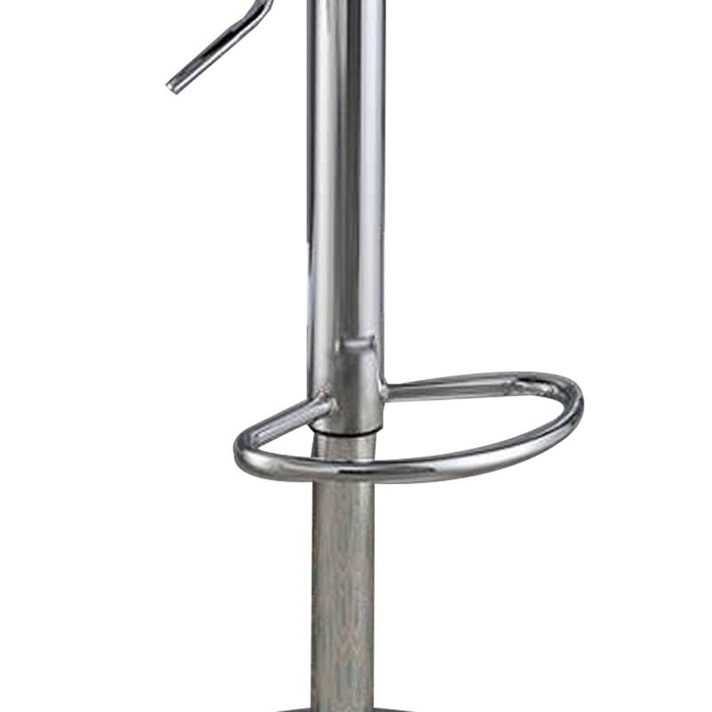Adjustable Barstool with Round Seat and Stalk Support, Set of 2, White