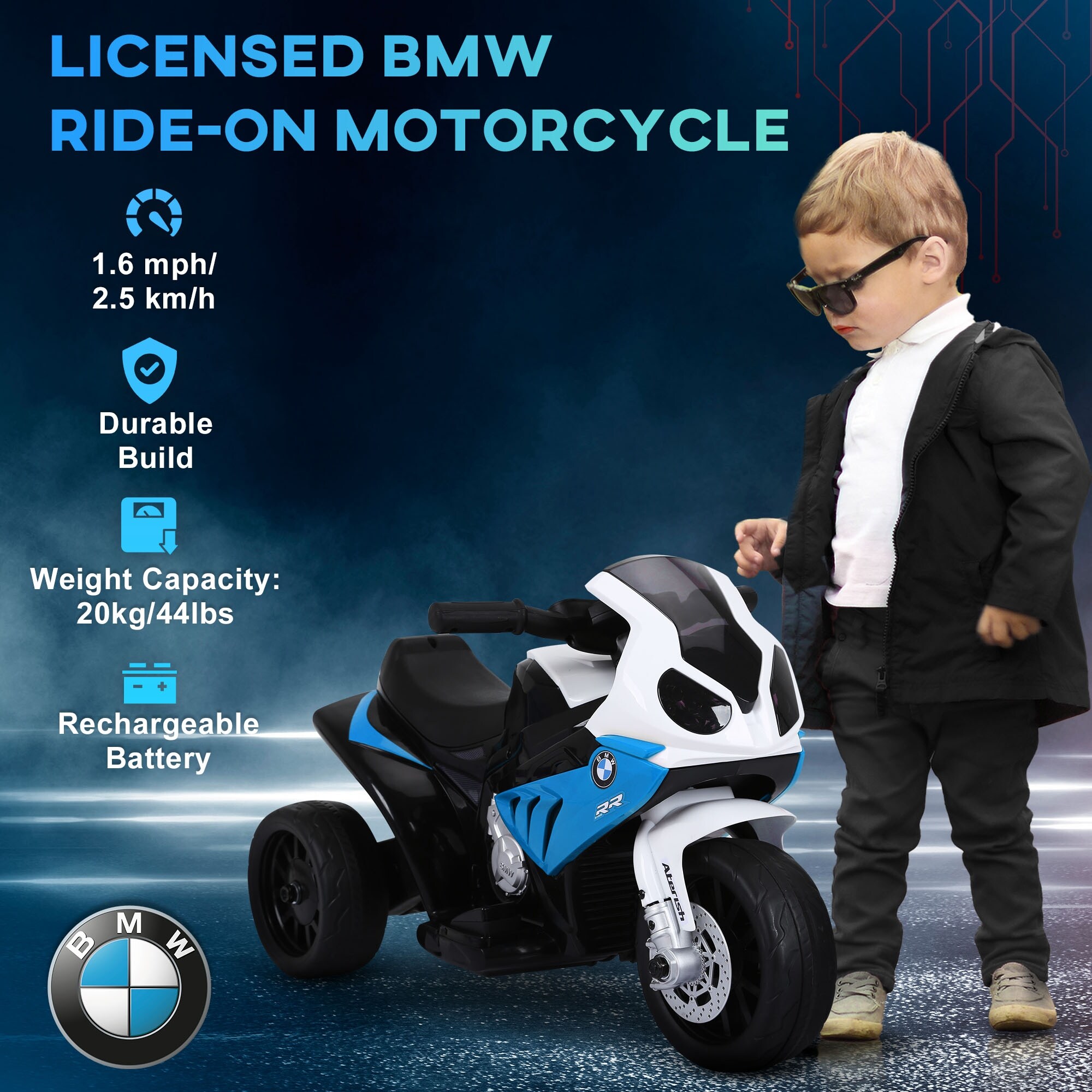 Toddler Ride On BMW Motorcycle 6V Battery Powered 3 Wheel Electric Bike with Headlights and Music for Kids 18 36 Months Bed Bath Beyond 41569007