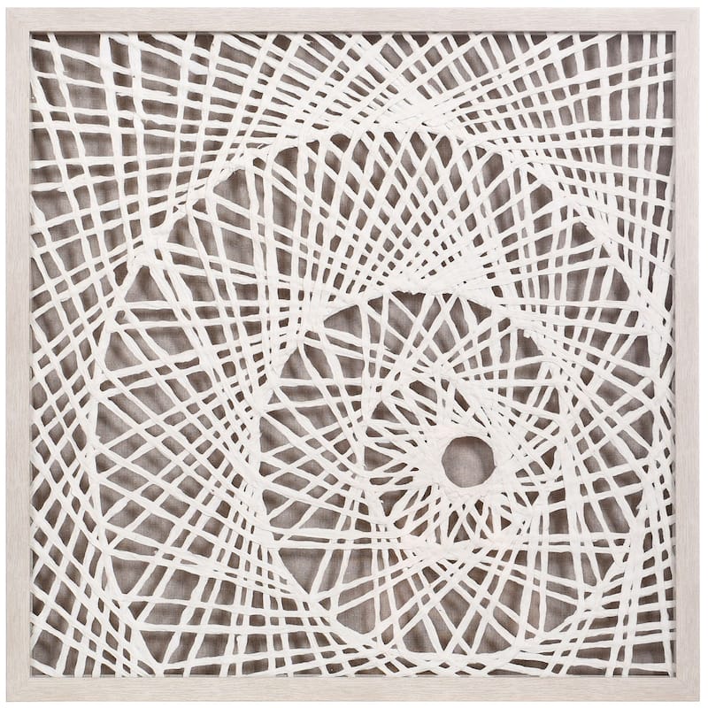 Natural - Abstract Illusion Rice Paper Shadow Box Wall Art - Natural, Birch-Tone