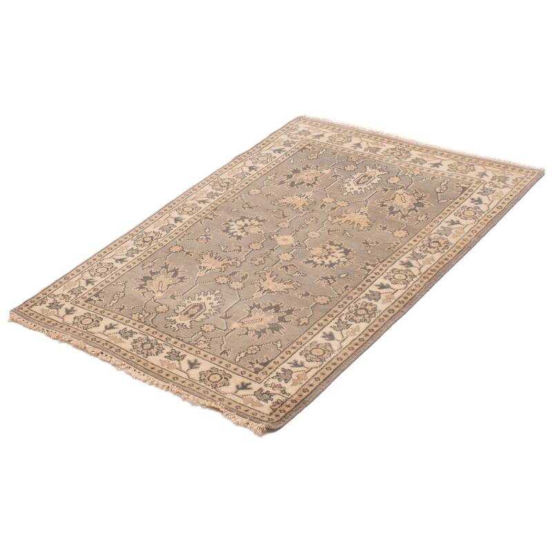 ECARPETGALLERY Hand-knotted Royal Oushak Grey Wool Rug - 4'1 x 5'10