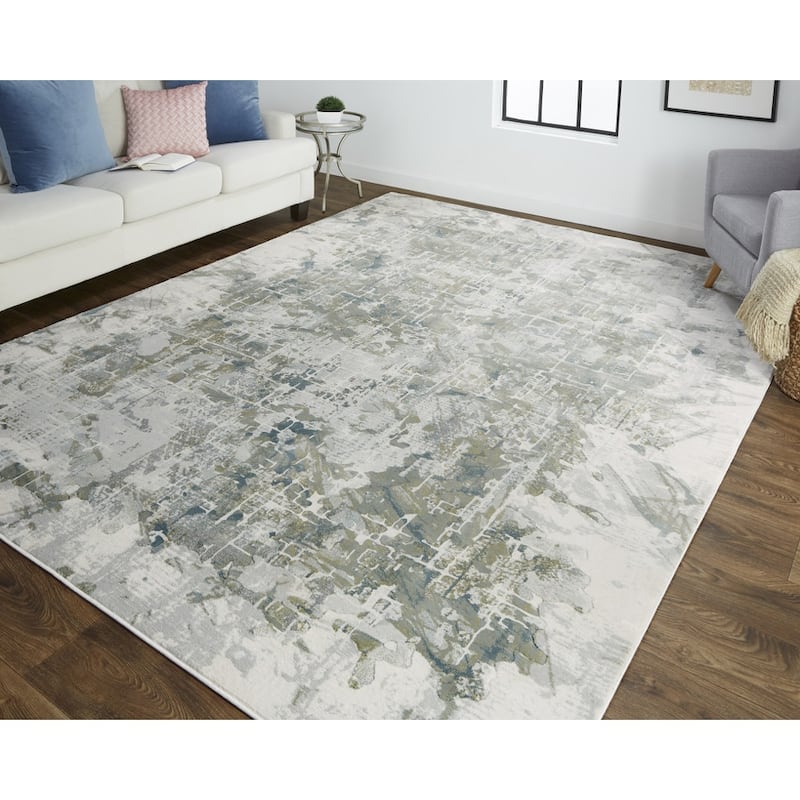 Sota Distressed Abstract Modern Non Skid Stain Resistant Woven Durable Area Rug By HomeRoots - 8' x 10'