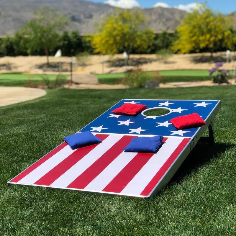 GoSports Cornhole PRO American Flag Bean Bag Toss Game Set - American Flag - 4' x 2'