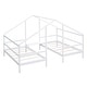 preview thumbnail 7 of 7, Double Twin Size Triangular House Beds Platform Bed With Built-in Table