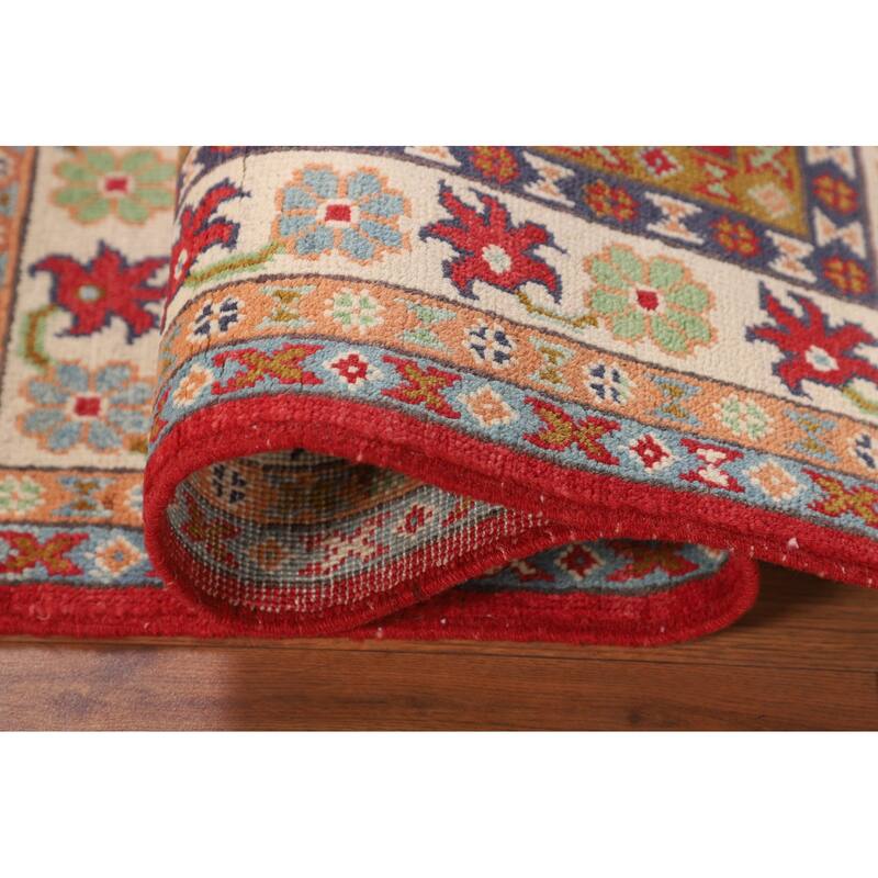Traditional Red Kazak Accent Rug Hand-Knotted Oriental Wool Carpet - 2'9" x 4'2"