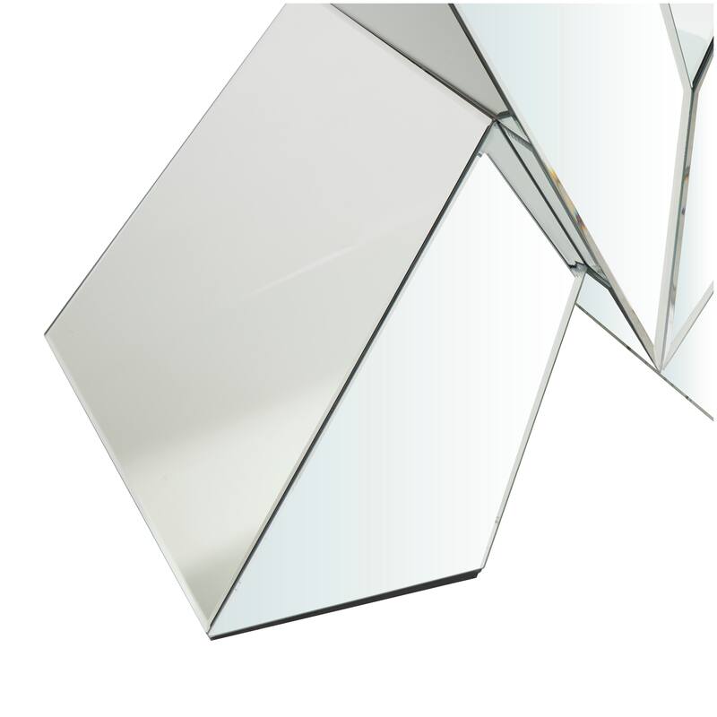 Silver Glass Dining Table with Silver X-Shaped Base