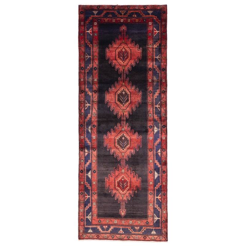 ECARPETGALLERY Hand-knotted Konya Anatolian Black, Red Wool Rug - 3'7 x 9'7