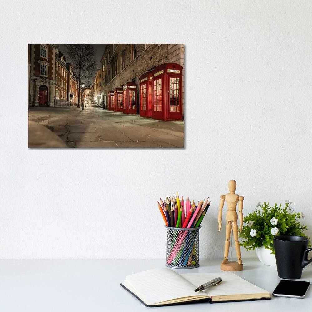 iCanvas "Iconic Red Phone Box - London" by Mark Paulda Canvas Print