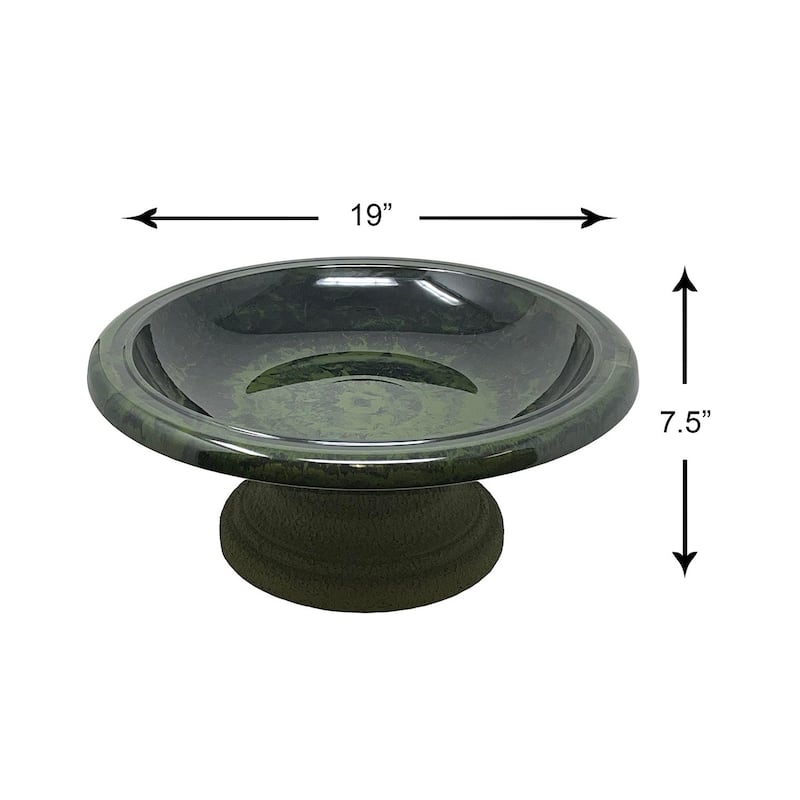 7.5"H Fiber Clay Low Profile Base Birdbaths, 19"D x 7.5"H, 6.5 lbs.