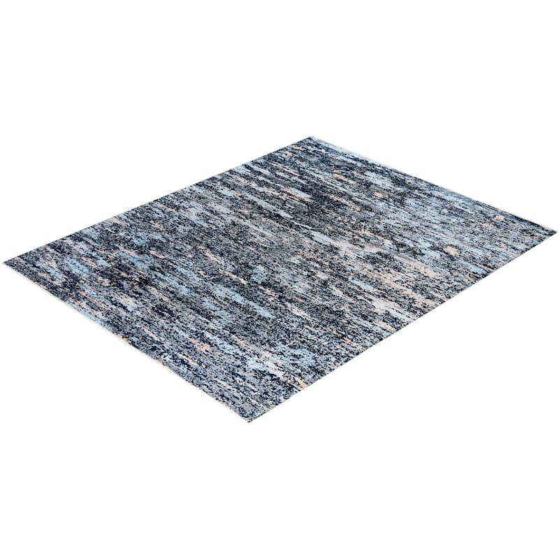 Ikat One-of-a-Kind Hand-Knotted Area Rug, Blue - 8' 2" x 10' 0"
