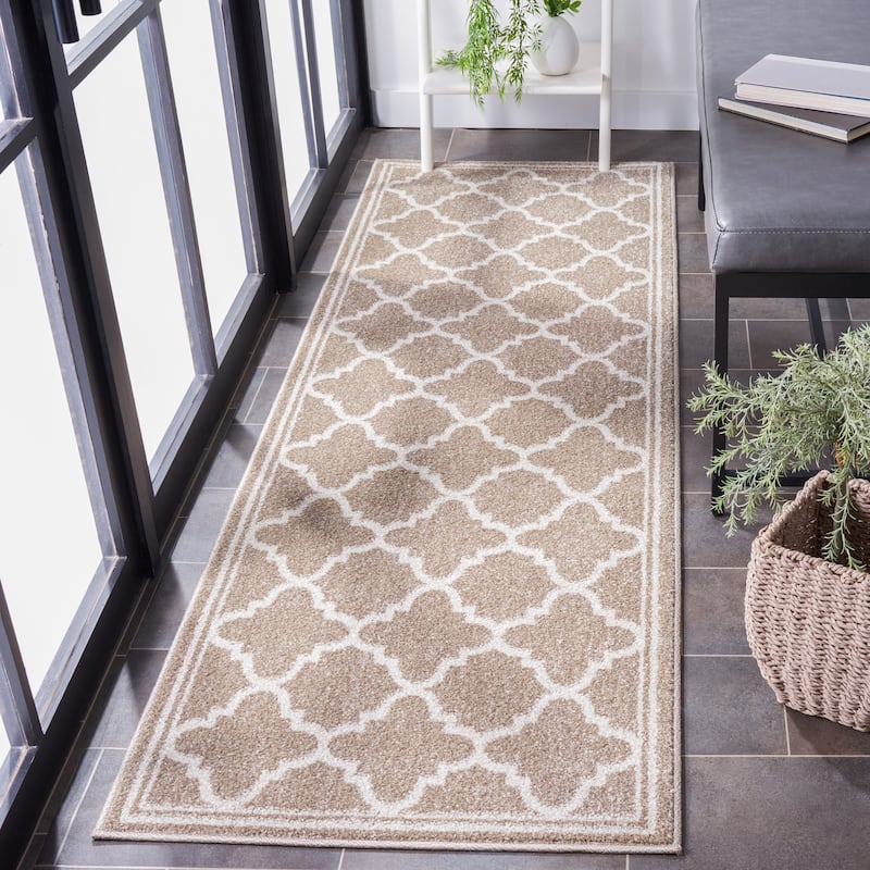 SAFAVIEH Amherst Namira Trellis Rug - 2'3" x 13' Runner - Wheat/Beige