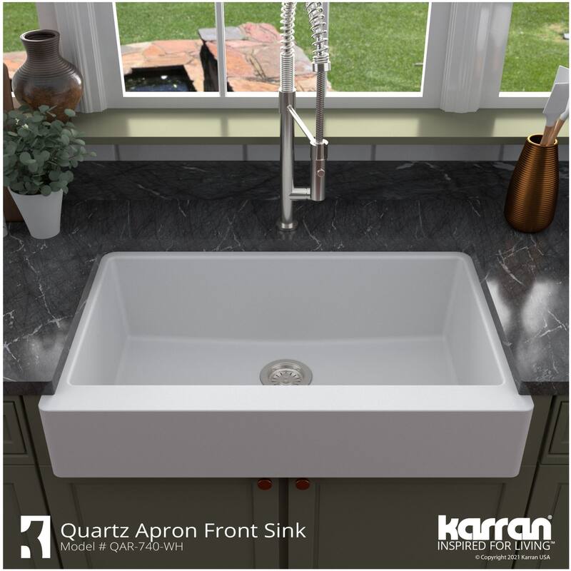 Karran USA QAR-740-PK1 Quartz QAR 34" Farmhouse Single Basin Quartz