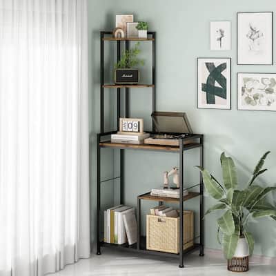 5 Tier Corner Shelf Stand - 24"D x 11.8"W x 55.2"H