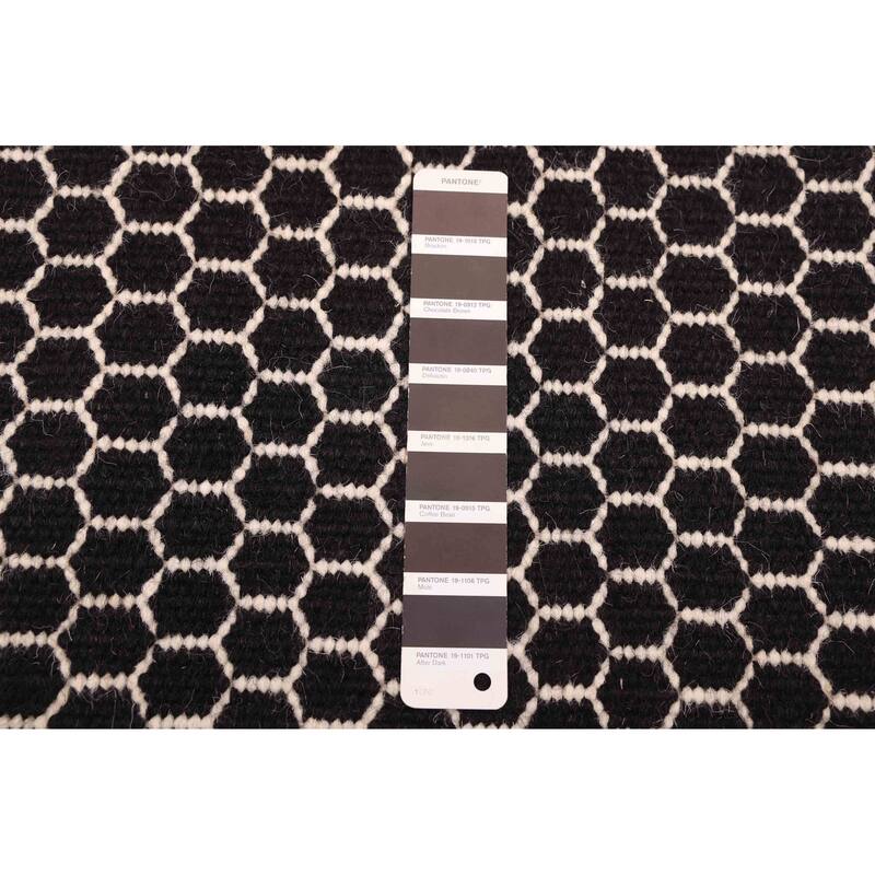 ECARPETGALLERY Flat-Weave Nevada Black Wool Kilim - 5'5 x 7'5