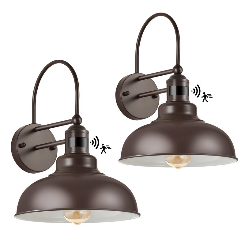 Smart Motion Sensor Outdoor Wall Lanterns Waterproof Design for House Porch Garage Set of 2 No bulbs On Sale Bed Bath Beyond 41829331