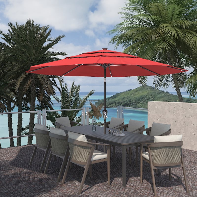 Clihome 11-Ft Outdoor Umbrella Patio UV Protection Umbrella Without Base