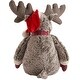 preview thumbnail 1 of 1, Mina Victory Plush Lines Holiday Moose 22" x 26" Brown Indoor Plush Animal - 22" x 26" Brown - 22" x 26"