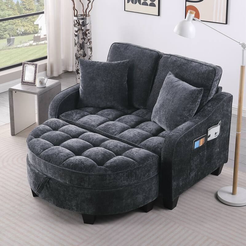 Sofa Comes with Two Small Throw Pillows, Suitable for Living Room and Bedroom