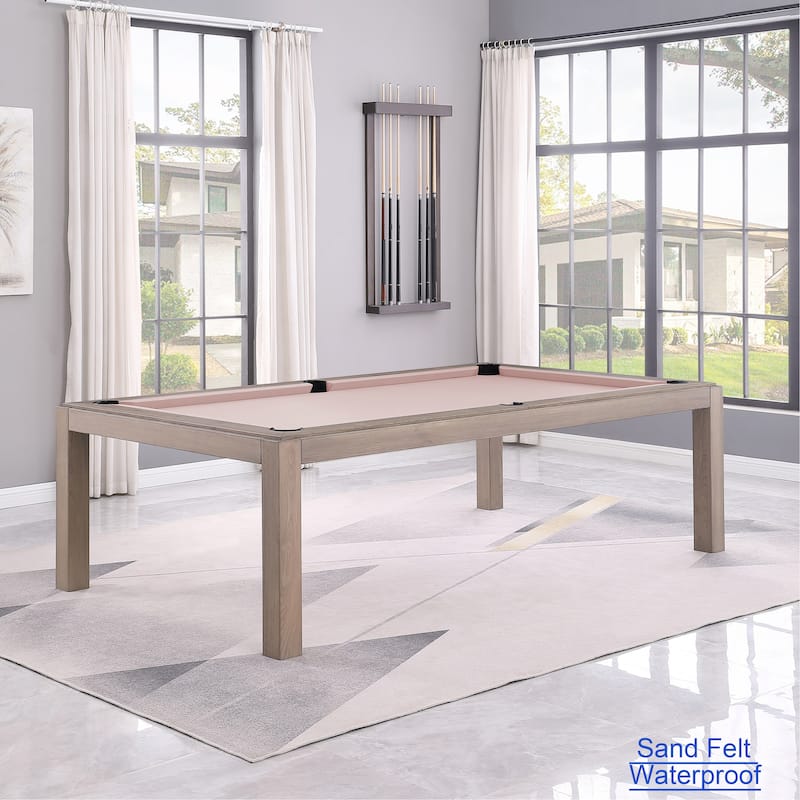 Olivia GreyWash Ash 7ft Billiard Slate Pool Table with dining top - Yellow