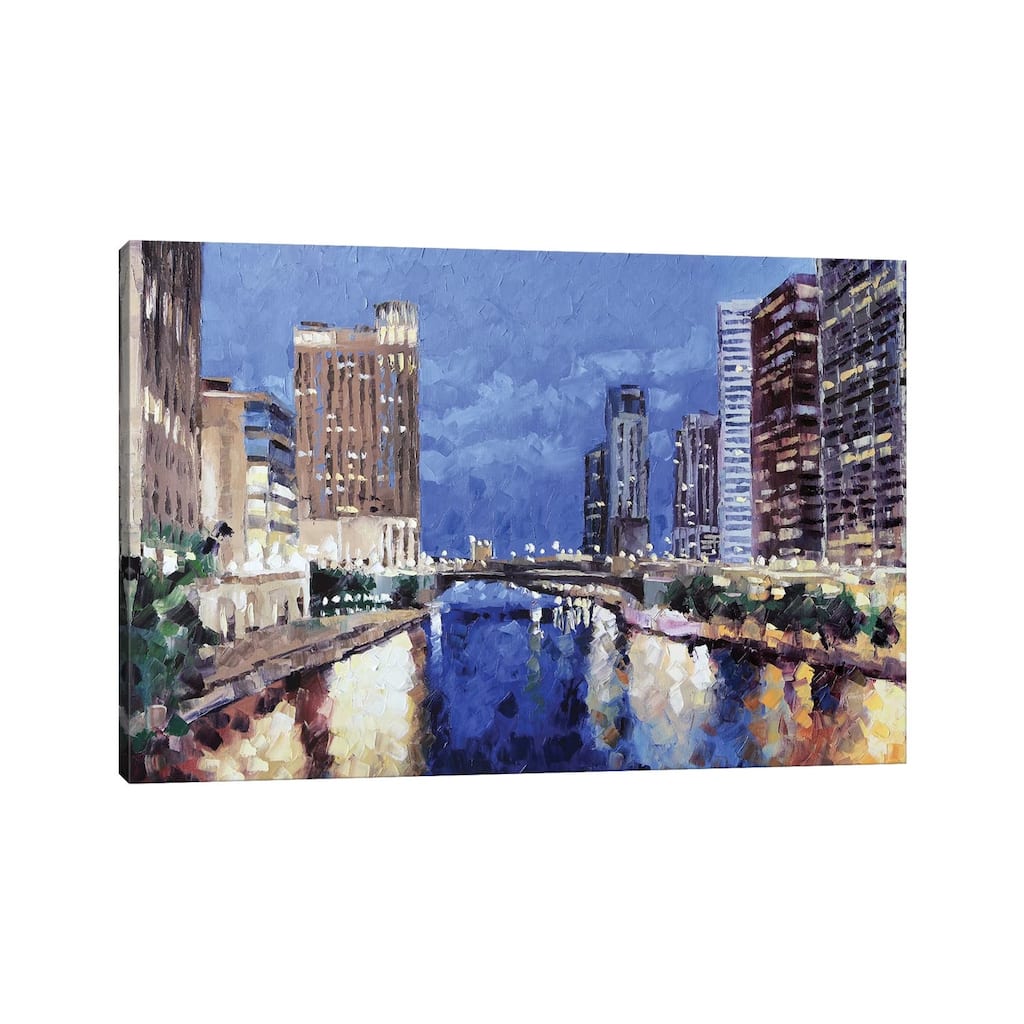 iCanvas "Chicago River" by Roger Disney Canvas Print