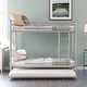 preview thumbnail 2 of 16, Contemporary Twin-Over-Twin Metal Bunk Bed With Trundle,Can be Divided into two beds,No Box Spring needed