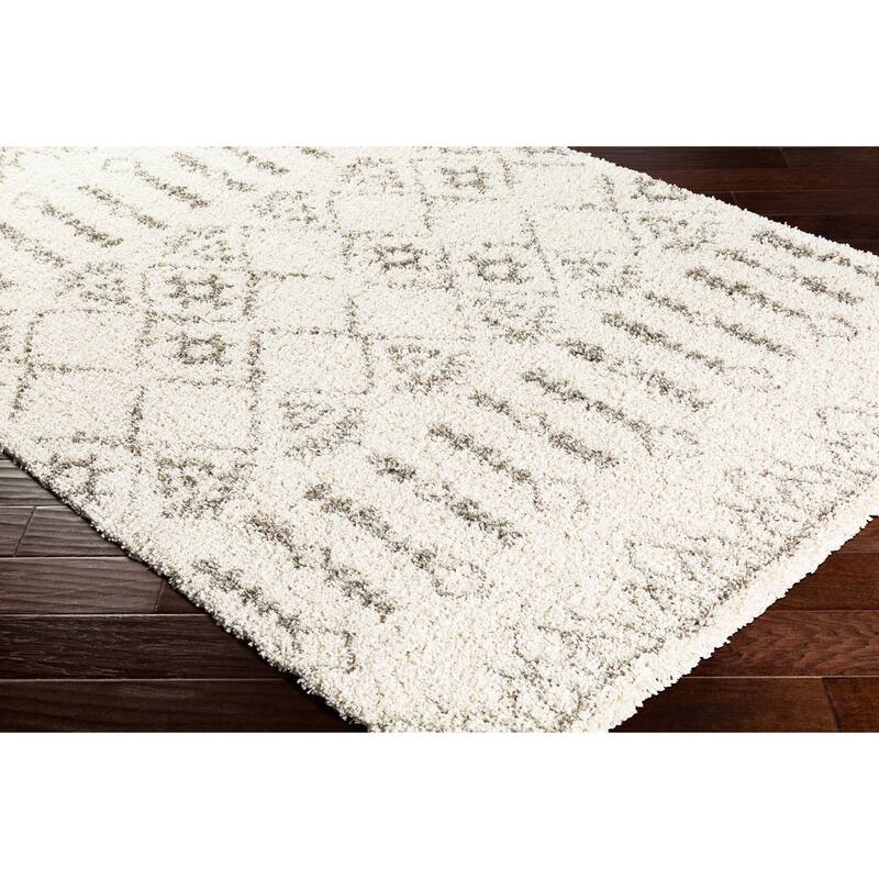 Rory Ivory Boho Shag Area Rug - 5'3" x 7'3"
