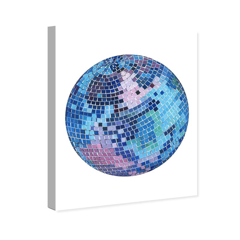 Wynwood Studio Abstract Disco ball IX Blue and Modern & Contemporary Wall Art Canvas Print