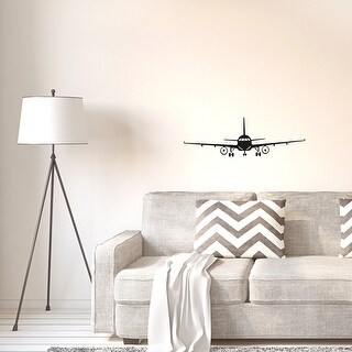 Airplane Pattern Wall Sticker Removable Art Decal for Living Room - Black