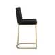 preview thumbnail 6 of 7, Counter Height Barstools Set of 2, Velvet Upholstered Dining Chairs, Black Guest Chair, High Bar Chair with Metal Legs