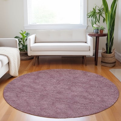 Machine Washable Indoor/ Outdoor Solid Modern Chantille Rug